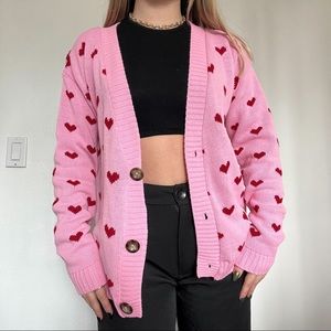Heart cardigan! Brand is BooHoo. Size: S/M